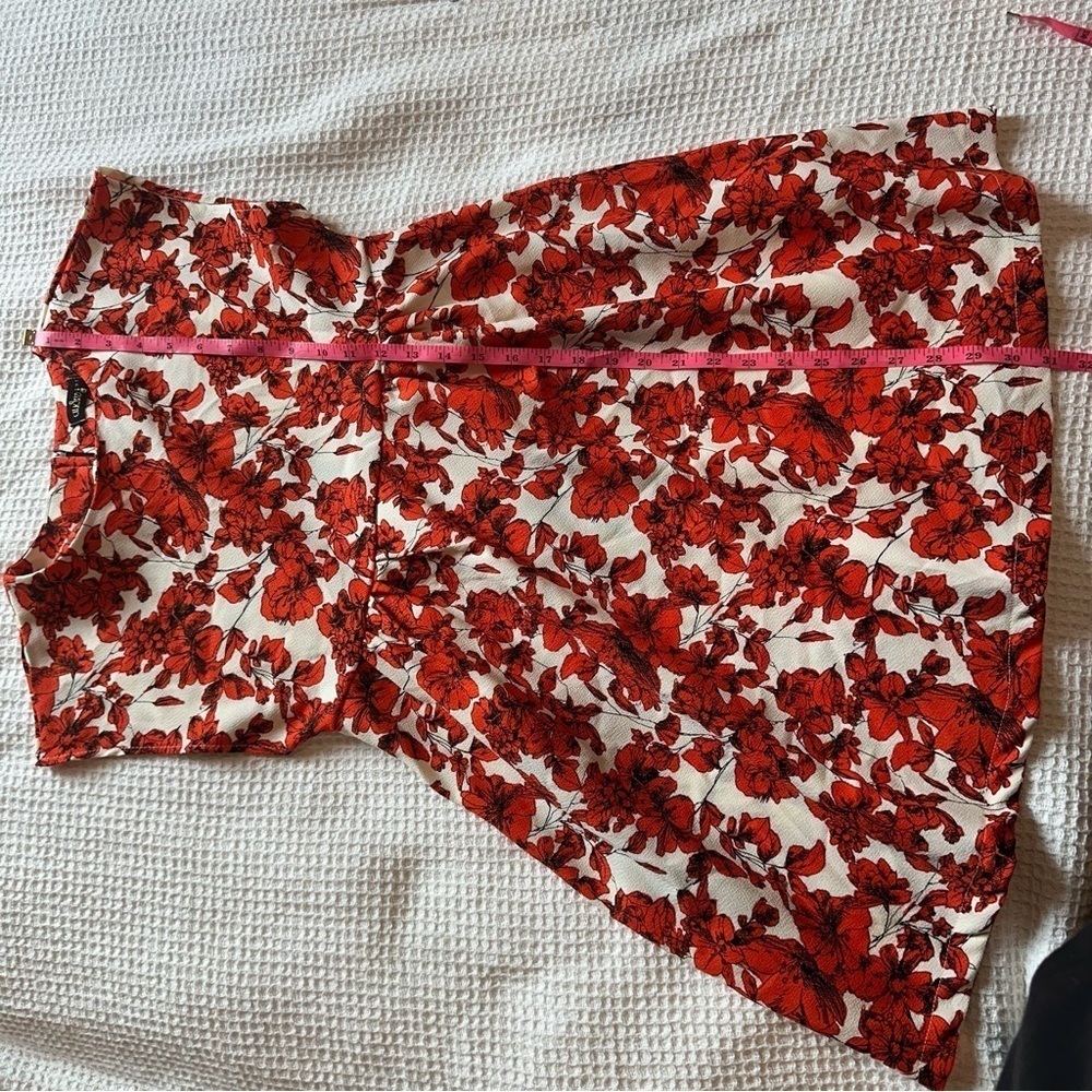 Audrey 3+1 Women’s babydoll dress size small red and white floral spring - Picture 4 of 6